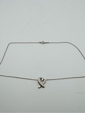Tiffany & Co. Paloma Picasso Loving Heart Necklace Sterling Silver 925